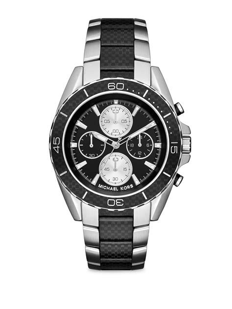 michael kors mens black and silver watch